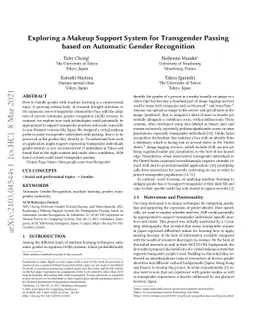Exploring a Makeup Support System for Transgender Passing based on
  Automatic Gender Recognition