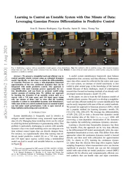 Learning to Control an Unstable System with One Minute of Data:
  Leveraging Gaussian Process Differentiation in Predictive Control