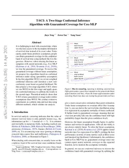 T-SCI: A Two-Stage Conformal Inference Algorithm with Guaranteed
  Coverage for Cox-MLP