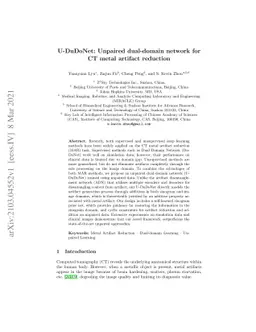 U-DuDoNet: Unpaired dual-domain network for CT metal artifact reduction