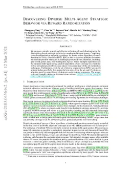 Discovering Diverse Multi-Agent Strategic Behavior via Reward
  Randomization