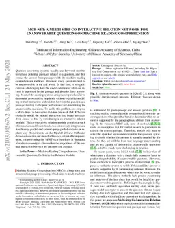 MCR-Net: A Multi-Step Co-Interactive Relation Network for Unanswerable
  Questions on Machine Reading Comprehension