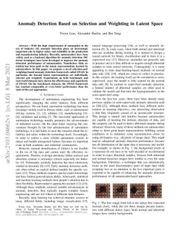 Anomaly Detection Based on Selection and Weighting in Latent Space