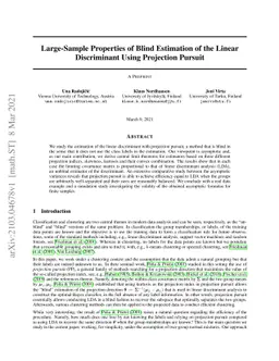 Large-Sample Properties of Blind Estimation of the Linear Discriminant
  Using Projection Pursuit