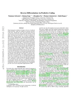 Reverse Differentiation via Predictive Coding