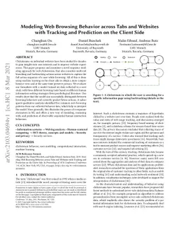 Modeling Web Browsing Behavior across Tabs and Websites with Tracking
  and Prediction on the Client Side