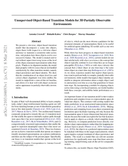 Unsupervised Object-Based Transition Models for 3D Partially Observable
  Environments