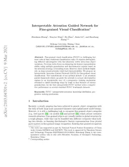 Interpretable Attention Guided Network for Fine-grained Visual
  Classification