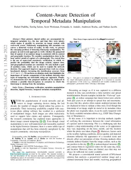 Content-Aware Detection of Temporal Metadata Manipulation