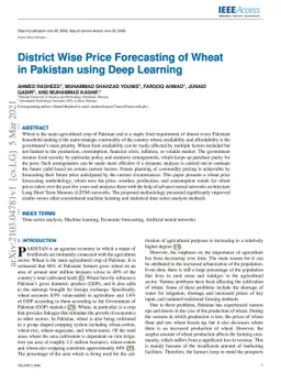 District Wise Price Forecasting of Wheat in Pakistan using Deep Learning