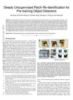 Deeply Unsupervised Patch Re-Identification for Pre-training Object
  Detectors