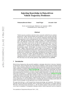 Injecting Knowledge in Data-driven Vehicle Trajectory Predictors