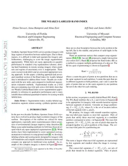 The Weakly-Labeled Rand Index