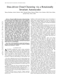 Data-driven Cloud Clustering via a Rotationally Invariant Autoencoder