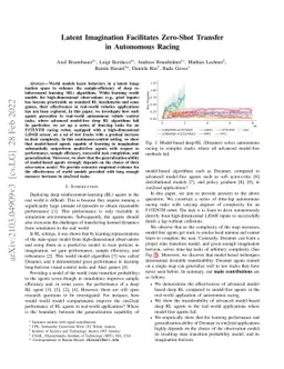 Latent Imagination Facilitates Zero-Shot Transfer in Autonomous Racing