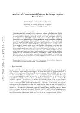 Analysis of Convolutional Decoder for Image Caption Generation