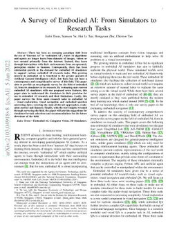A Survey of Embodied AI: From Simulators to Research Tasks
