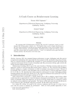 A Crash Course on Reinforcement Learning
