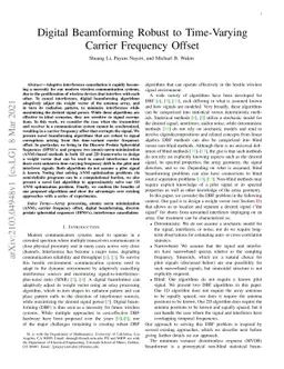 Digital Beamforming Robust to Time-Varying Carrier Frequency Offset