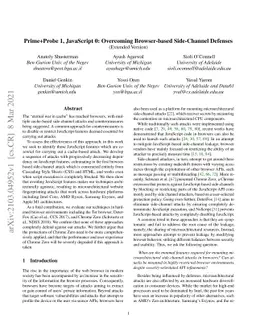 Prime+Probe 1, JavaScript 0: Overcoming Browser-based Side-Channel
  Defenses