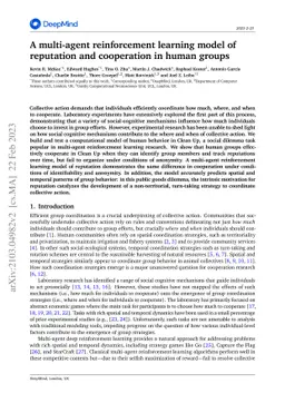 A multi-agent reinforcement learning model of reputation and cooperation
  in human groups