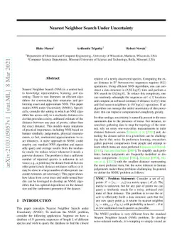 Nearest Neighbor Search Under Uncertainty