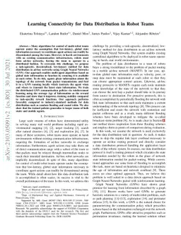Learning Connectivity for Data Distribution in Robot Teams