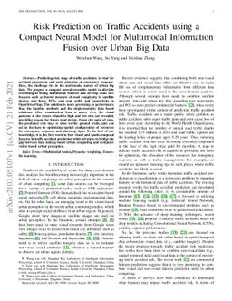 Risk Prediction on Traffic Accidents using a Compact Neural Model for
  Multimodal Information Fusion over Urban Big Data