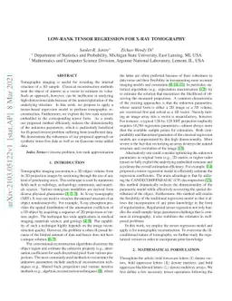 Low-Rank Tensor Regression for X-Ray Tomography