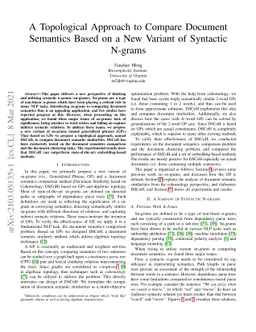 A Topological Approach to Compare Document Semantics Based on a New
  Variant of Syntactic N-grams
