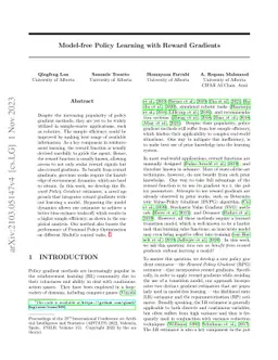 Model-free Policy Learning with Reward Gradients