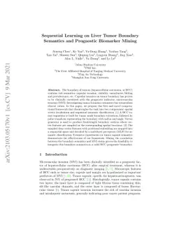 Sequential Learning on Liver Tumor Boundary Semantics and Prognostic
  Biomarker Mining