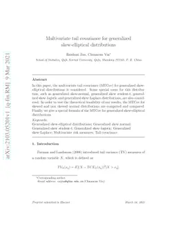 Multivariate tail covariance for generalized skew-elliptical
  distributions