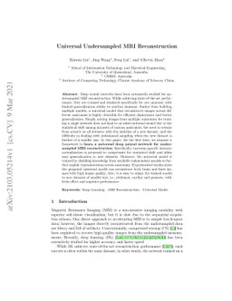 Universal Undersampled MRI Reconstruction