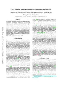 GAN Vocoder: Multi-Resolution Discriminator Is All You Need