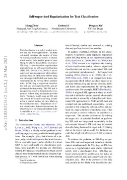 Self-supervised Regularization for Text Classification