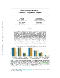 Pretrained Transformers as Universal Computation Engines