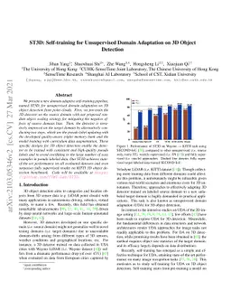 ST3D: Self-training for Unsupervised Domain Adaptation on 3D Object
  Detection