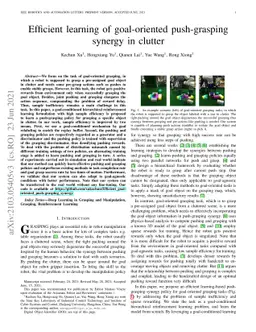 Efficient learning of goal-oriented push-grasping synergy in clutter