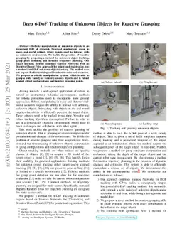 Deep 6-DoF Tracking of Unknown Objects for Reactive Grasping