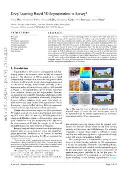 Deep Learning Based 3D Segmentation: A Survey