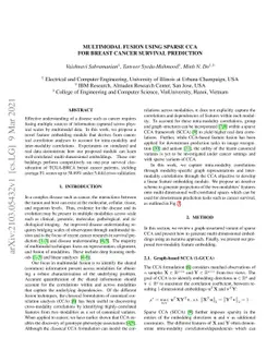 Multimodal fusion using sparse CCA for breast cancer survival prediction