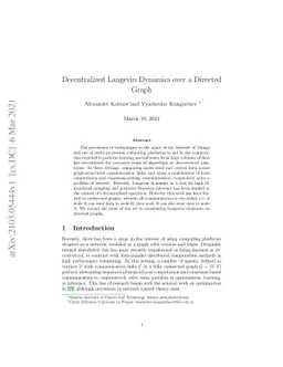Decentralized Langevin Dynamics over a Directed Graph