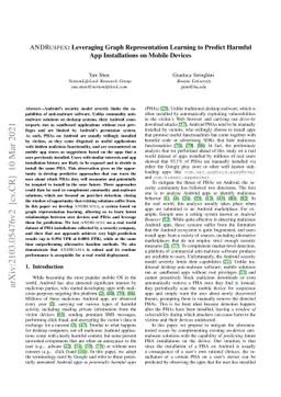 ANDRUSPEX : Leveraging Graph Representation Learning to Predict Harmful
  App Installations on Mobile Devices
