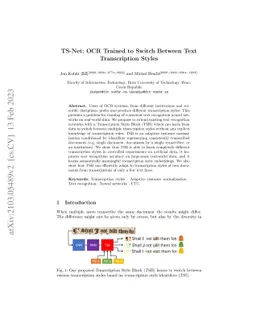 TS-Net: OCR Trained to Switch Between Text Transcription Styles