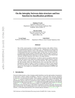 On the interplay between data structure and loss function in
  classification problems