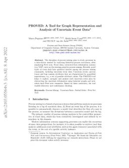 PROVED: A Tool for Graph Representation and Analysis of Uncertain Event
  Data