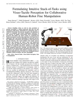Formulating Intuitive Stack-of-Tasks using Visuo-Tactile Perception for
  Collaborative Human-Robot Fine Manipulation