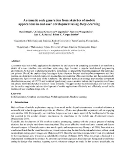 Automatic code generation from sketches of mobile applications in
  end-user development using Deep Learning