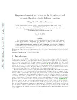 Deep neural network approximation for high-dimensional parabolic
  Hamilton-Jacobi-Bellman equations